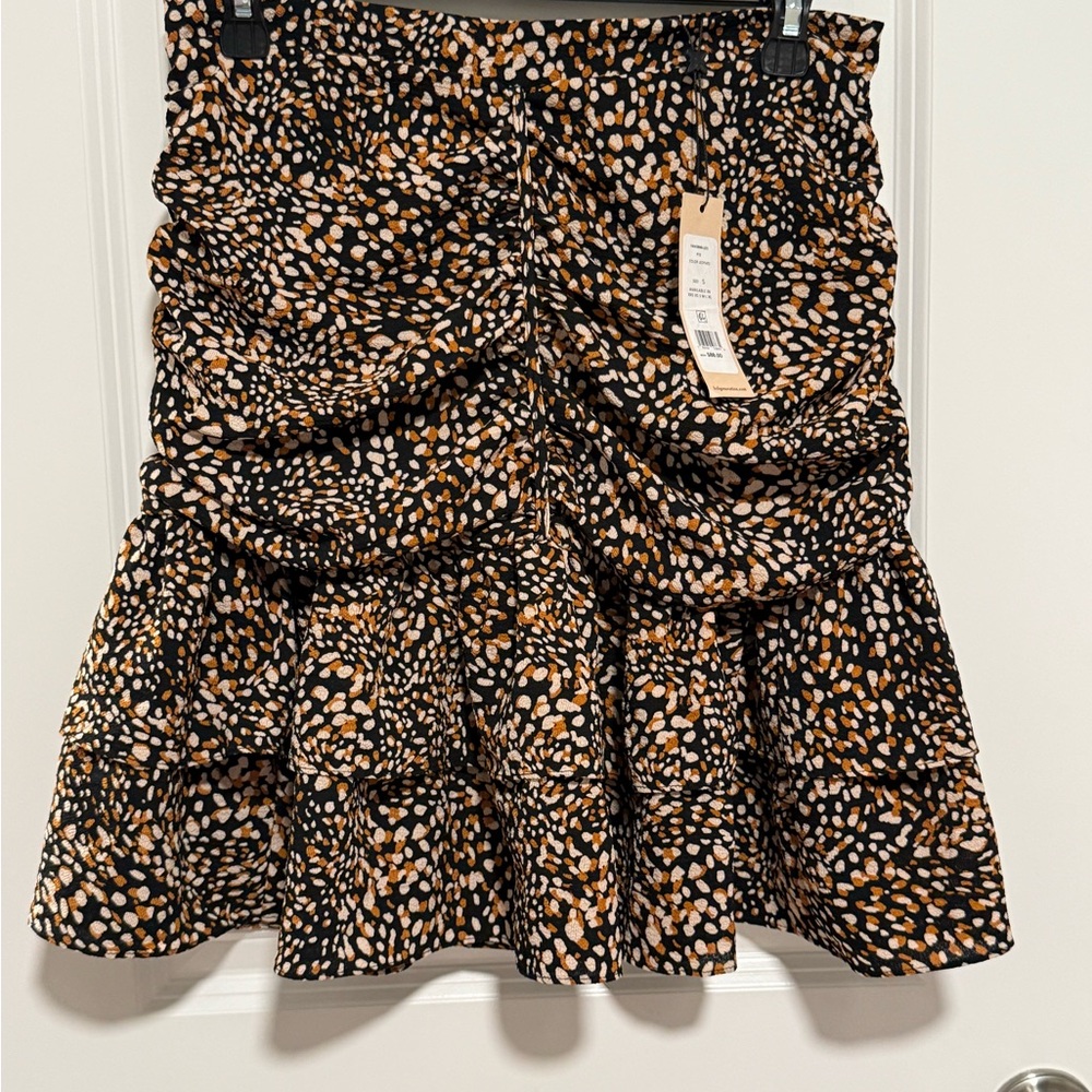 BCBGeneration Black and Tan Mini Skirt